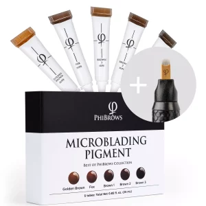 PhiBrows Microblading Pigment Collection SUPE + PhiBlade Disposable Tool 18 U Ecc 0.18 20pcs